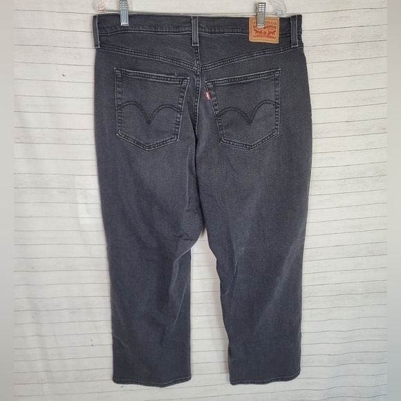 Levi's Wedgie High-Rise 13" Straight Leg Jeans in Washed Black Rinse, sz 16W - Picture 7 of 12